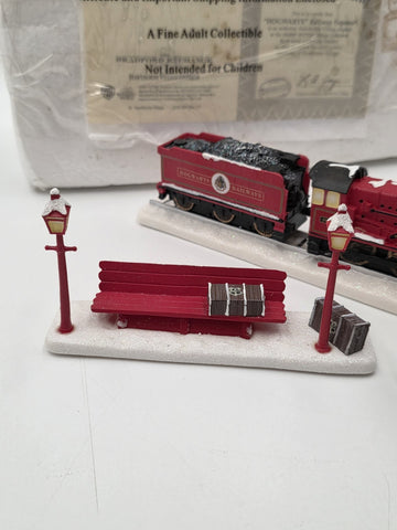 Hawthorne Village Harry Potter Hogwarts Railway Express Train Bench COA B4196