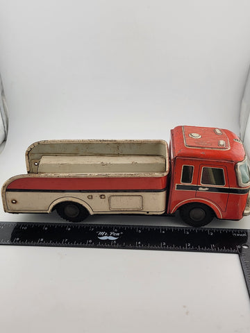 Vintage Yonezawa Tin Friction Barrel Truck 10.5inches Long - Untested.