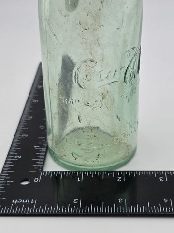 Rare Antique C1907 Straight Side Coca-Cola Bottle Greensboro NC Aqua Glass