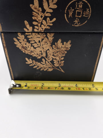 Rare Vintage Chinese Lacquer Scroll Box Gold Gilt Floral Birds Document Case