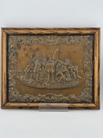 The Landing of Columbus Union Case-1856 Engraving cast as Bronze Plaque 1892-93