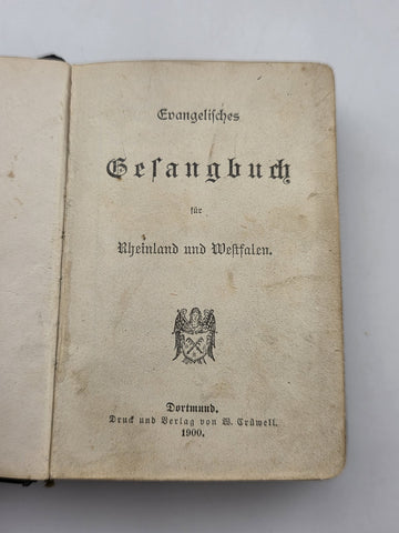 Rare 1900 German Evangelical Hymn Book Gesangbuch Rheinland Westfalen Leather