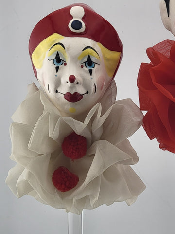 Vintage Collectible Set Of 2 Pierrot Arlequin & Clown Porcelain Display Figures