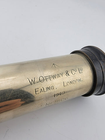 Original 1940 WW2 Maritime W Ottway &Co Ltd Ealing London single-draw telescope.