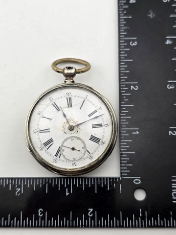 Antique Swiss Silver Pocket Watch c1890 ECHAPPEMENT CYLINDRE RUBIS Working