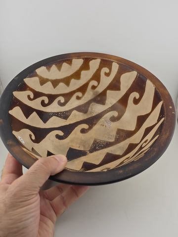 Rare Vintage Jose Sosa 2002 Chulucanas Peruvian Clay Pottery Bowl 10" Signed