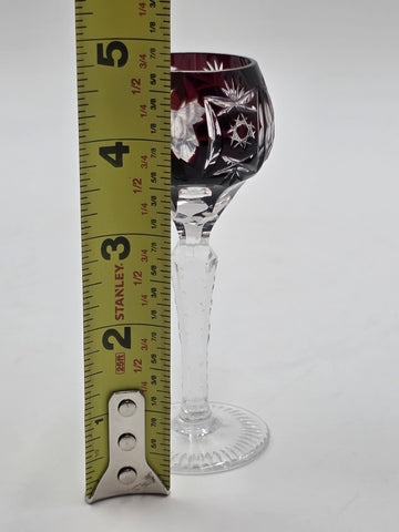 5 NACHTMANN TRAUBE 4 1/2" CORDIALS CRYSTAL WINE GLASSES MULTI COLOR CUT TO CLEAR