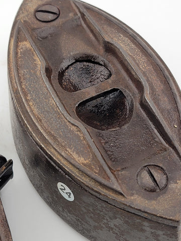 Rare Antique A C Willams Co Sad Irons with detachable handle. Complete Iron.