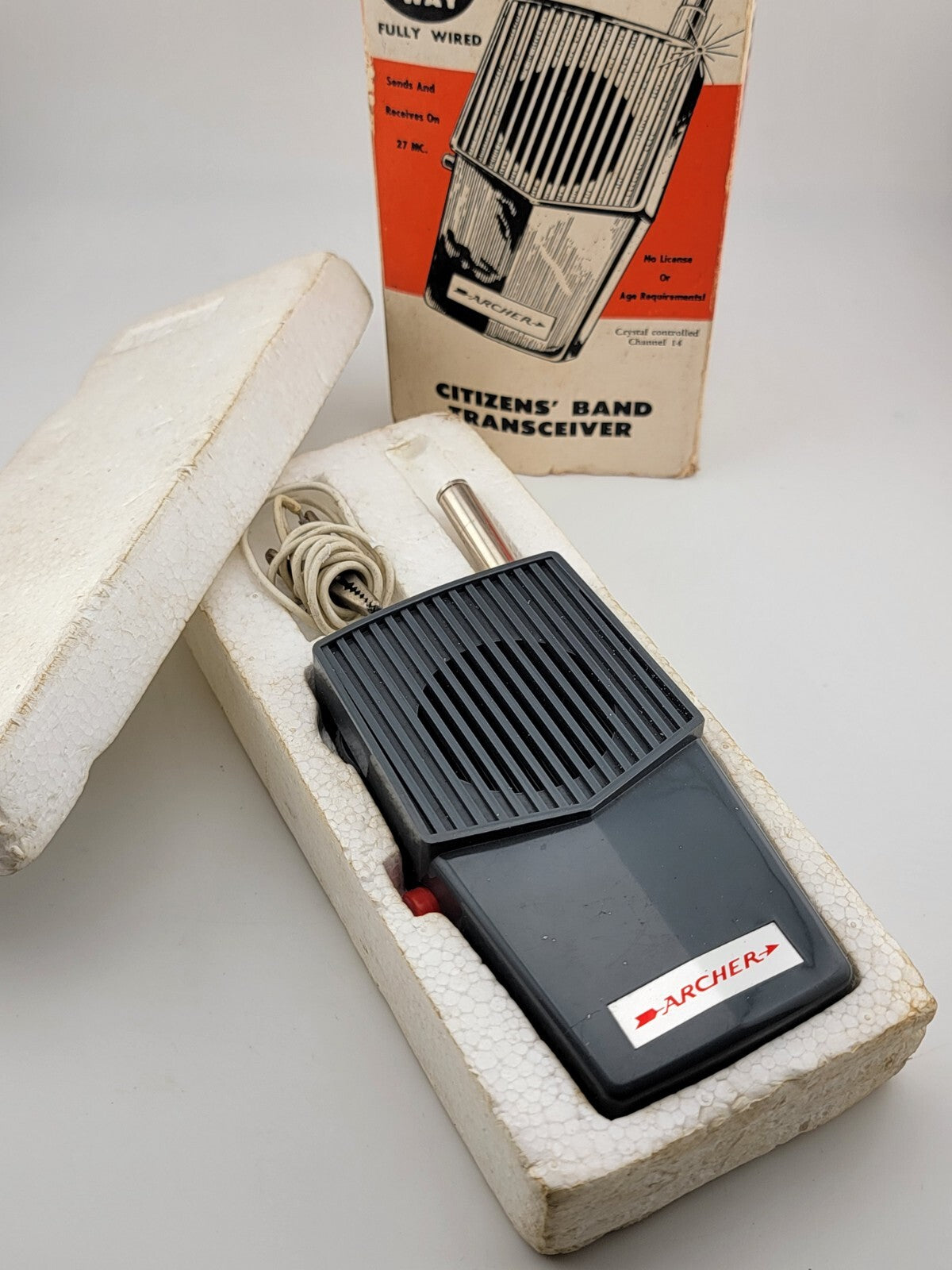 1970'S ARCHER SPACE PATROL WALKIE TALKIE 2-WAY TRANSCEIVER #60-3030 Untested