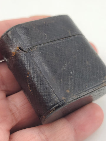 Set Of Antique Leather Wraped Push Button Vesta Case Match Safe W Cigarette Case