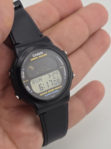 Rare Vintage Casio GMW-15 Moon Graph Digital Japan Men's Wrist Watch. Mint Cond.