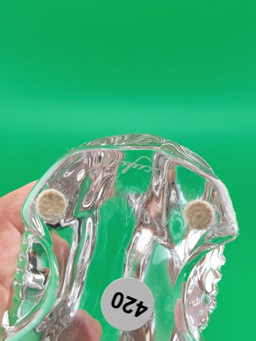 Vintage Orrefors Crystal Grizzly Bear Sculpture Paperweight Signed Swedish Mint