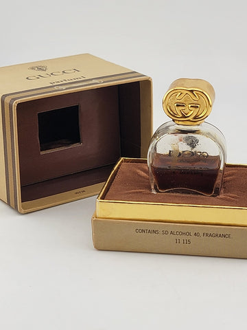 Vintage 1970’s Gucci 1 Parfum 1/5 fl oz/6 ml Pure Perfume Rare Splash. Half Full