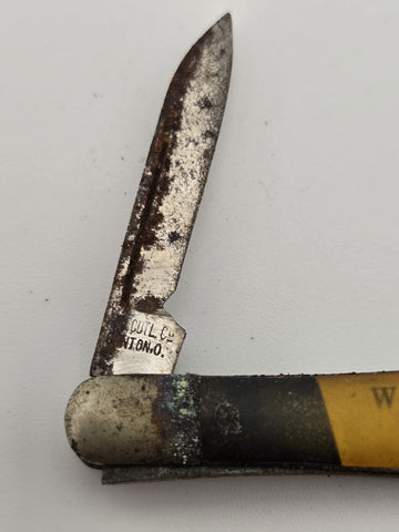 Rare Antique WW1 N.C. Co Canton Ohio Pocket Knife Used By Wm R Jackson, Texas
