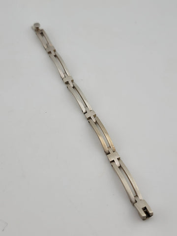 Vintage Bar Link Unisex Bracelet Sterling Silver 925 Bar. 7.5 Inch. 25 Grams.