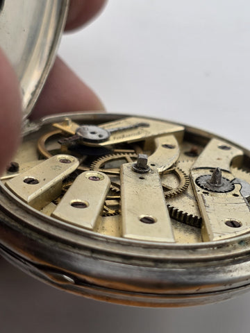 Antique Swiss Silver Pocket Watch c1890 ECHAPPEMENT CYLINDRE RUBIS Working