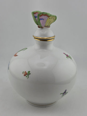 Herend Porcelain Printemps Perfume Bottle Butterfly Dauber Perfect & Elegant!