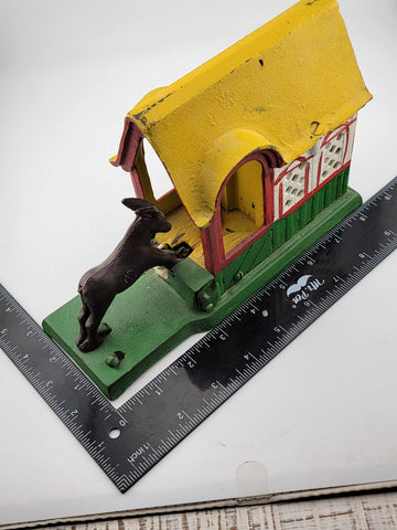 Vintage Collectible Money Coin Savings Bank Box, Horse Kicking in Coin with Tail