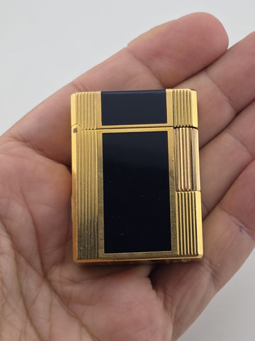 Vintage Authentic St Dupont Laque De Chine France Gold Plated Ligne 1 Lighter.