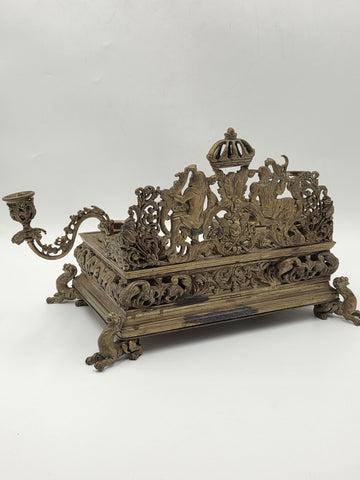 Antique 19th C Museum Quality Napoleon III French Gilt Bronze Figural Écritoire