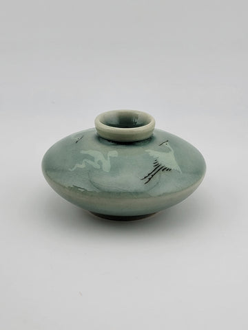 Rare Set Of 4 Goryeo Celadon Cloud & Crane Design Mineiwa Korean Living National