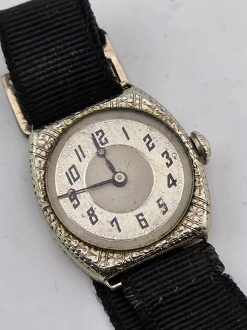 Rare Antique C 1915 E. Blancpain Swiss Manual 15j Watch. Engraved Case.  Working