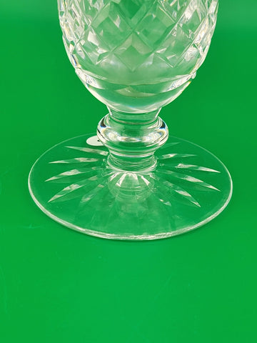 Vintage Waterford Crystal Criss-Cross Cut Pedestal Bud Vase - 9 1/4 in. Signed