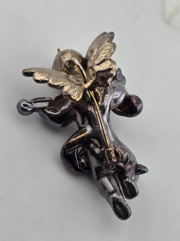 VINTAGE STERLING 925 ANGEL/CHERUB WITH WINGS PIN/19.3 GRAMS!