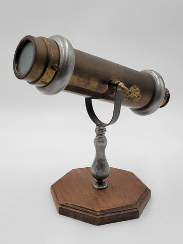 Rare Antique Turn Of The Century Italian Parlor Kaleidoscope W A Wooden Stand.