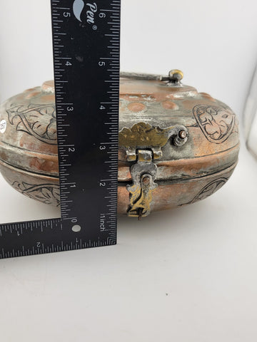 Rare Antique 19th C Ottoman Large Hammam Copper Bath Copper Box W Sultan Seal.