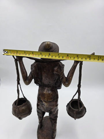 Original Antique C 1940 Burkina Faso Large Heavy Bronze Water Carrier W Africa
