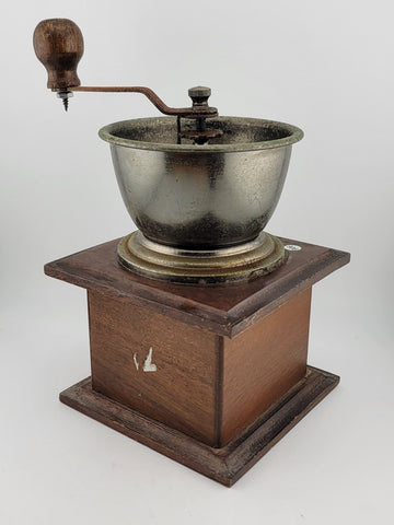 Vintage MR. DUDLEY INTERNATIONAL Wood & Metal Hand Coffee Grinder  Box Style