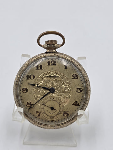 Rare Antique 1920 Gruen Guild 19  Pocket Watch GF Wadsworth Case Swiss. Works