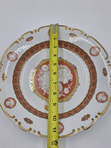 Set Of 2 T. Limoges Italy 24K Gold Cameo Porcelain Plates. Decorazioni Esclusive