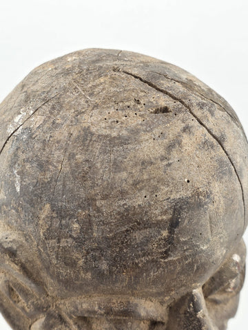 Antique Authentic African Songye Style Tribal Carved Wooden Head Sculpture 9 in