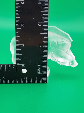 LALIQUE CLEAR & FROSTED CRYSTAL "SANGLIER" OR "RAZORBACK" PAPERWEIGHT FIGURINE