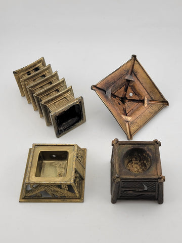 Lot Of 2 Antique Asian Themed Incense Burners. Chinese And Japanese Temples.