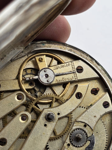 Antique Swiss Silver Pocket Watch c1890 ECHAPPEMENT CYLINDRE RUBIS Working