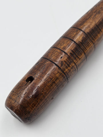 Antique 19th C Wooden Mallet Gavel Hammer Turned Handle & End 12" x 3"