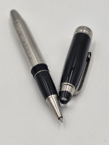 Vtg Montblanc StarWalker Doué Rollerball Pen Black Resin Platinum Metal Germany