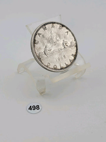 Vintage 1962 Canadian $1 Voyageur Silver Dollar $1 Coin. Elizabeth II Coin.