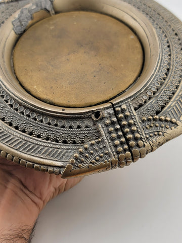 Rare Antique 19th c. African Tribal Bronze Slave Anklet Bracelet Bangle Ashtray.