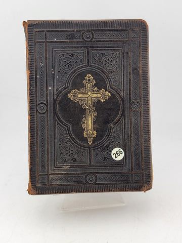 Rare Antique 1887 German Small Bible With Gold Gilded Papper Ends 6" X 4”.