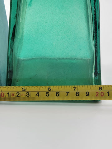 2 Cool Vidrios San Miguel Handmade Spain Recycled Glass Sea Green Textured Vases