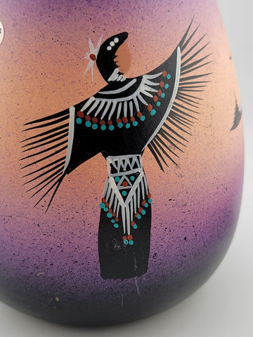 Signed E. Johnson Navajo Beautiful Handmade Pottery Mystique Maiden Vase