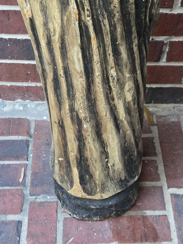 Antique 18th C XL Wooden Sculpture Of Virgin Marie Magdalene Hand Painted. 34 In