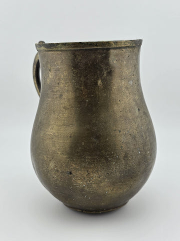 Rare Antique 18th C. Hand Hammered Spanish Colonial European Brass Water Pitcher