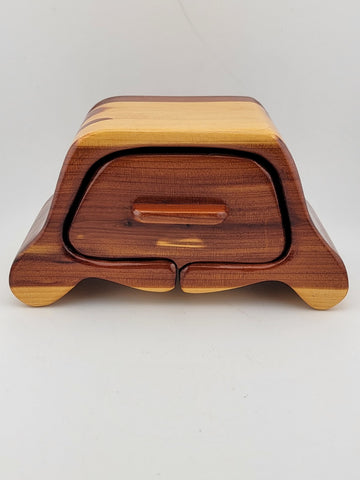 Rare One Of A Kind Vintage Walnut and Baltic Birch Single Drawer Bandsaw Box