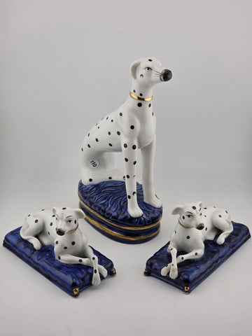 Set Of 3 Vintage Fitz and Floyd Staffordshire Style Dalmatian Dog Figurines