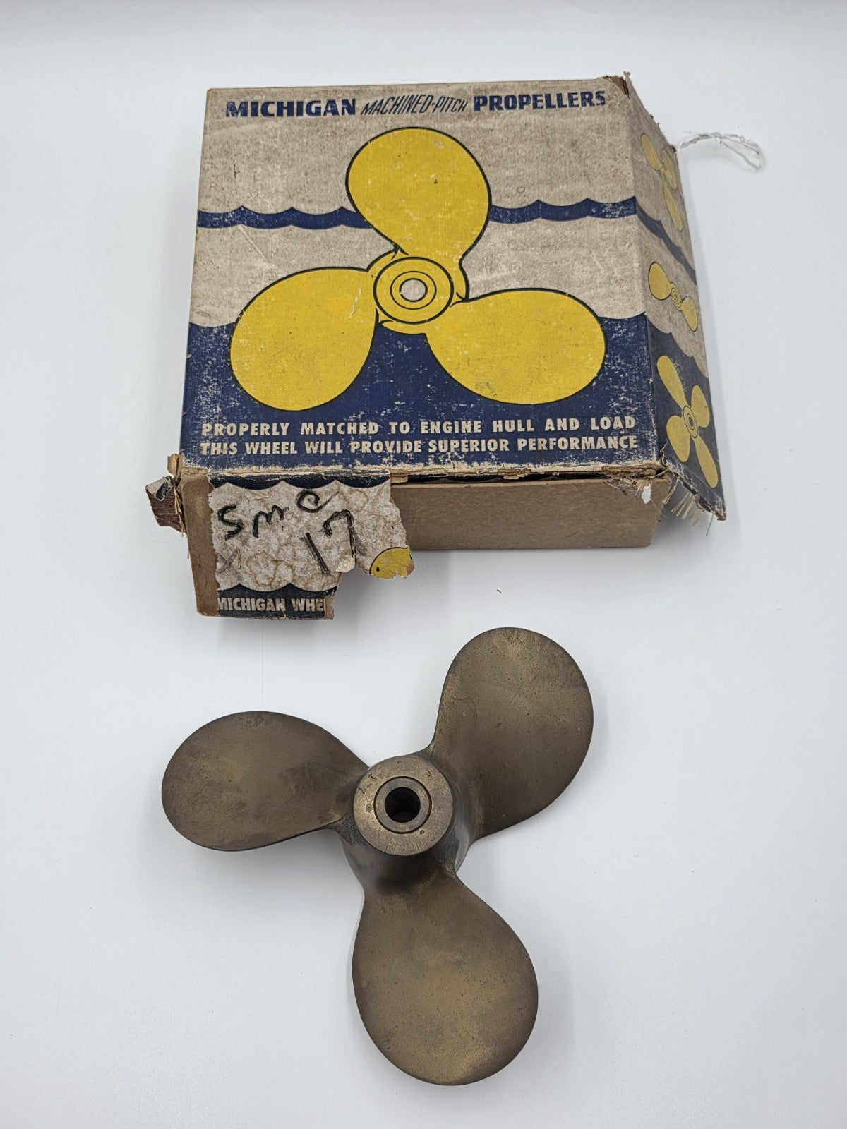 Rare Vintage NIB Michigan Wheel SMC-17 Bronze 3 Blade Boat Propeller w/ Box